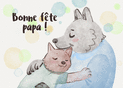 Bonne fête papa avec un doux chien
